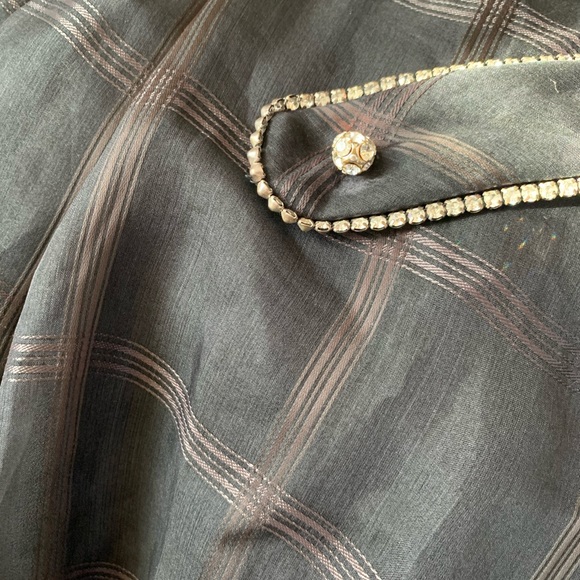 Vintage Plaid Organza Dress w/ Embellishments - Picture 5 of 5